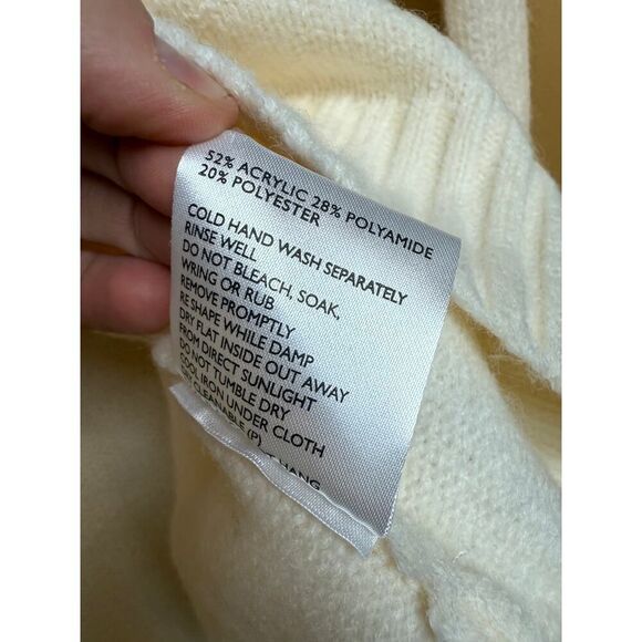 Friend of Audrey The Minimal Knit Cream Mock Neck Sweater Sz. S - Picture 6 of 7